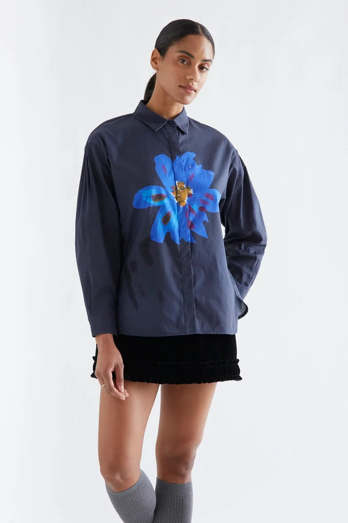 COMPAÑÍA FANTÁSTICA | PRINTED FLOWER BLOUSE - BLUE
