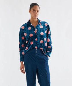 COMPAÑÍA FANTÁSTICA | LYCHEE VELVET BLOUSE - BLUE