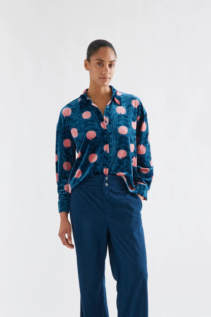 COMPAÑÍA FANTÁSTICA | LYCHEE VELVET BLOUSE - BLUE