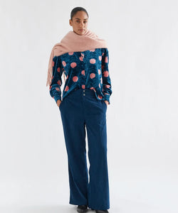 COMPAÑÍA FANTÁSTICA | LYCHEE VELVET BLOUSE - BLUE