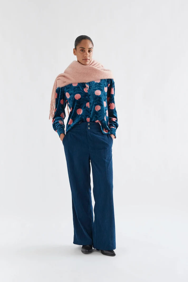 COMPAÑÍA FANTÁSTICA | LYCHEE VELVET BLOUSE - BLUE