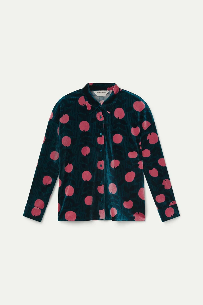 COMPAÑÍA FANTÁSTICA | LYCHEE VELVET BLOUSE - BLUE
