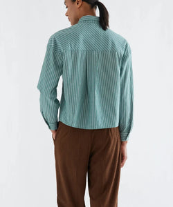 COMPAÑÍA FANTÁSTICA | STRIPED FRONT-TIE BLOUSE - GREEN