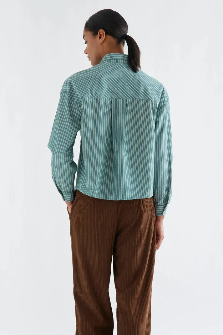 COMPAÑÍA FANTÁSTICA | STRIPED FRONT-TIE BLOUSE - GREEN