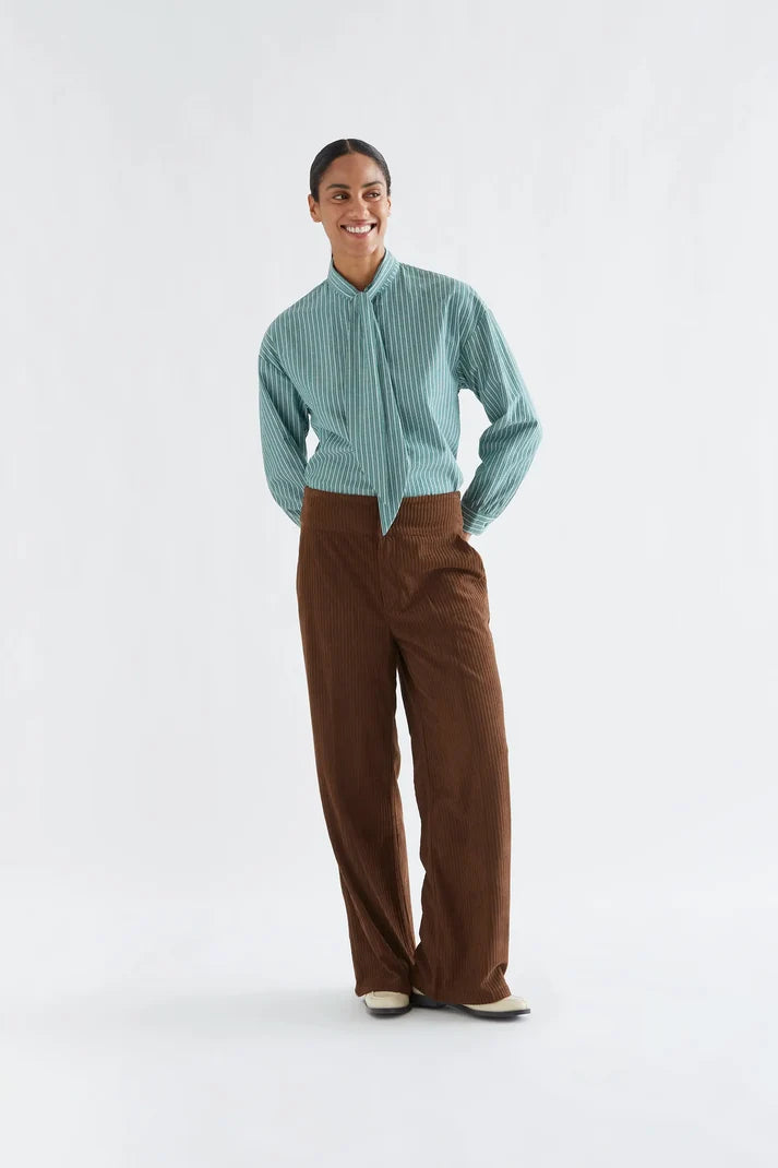 COMPAÑÍA FANTÁSTICA | STRIPED FRONT-TIE BLOUSE - GREEN
