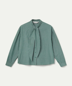 COMPAÑÍA FANTÁSTICA | STRIPED FRONT-TIE BLOUSE - GREEN