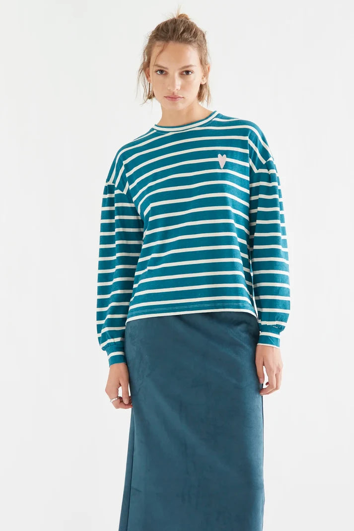 COMPAÑÍA FANTÁSTICA | JANNEKE STRIPED SHIRT - PETROL