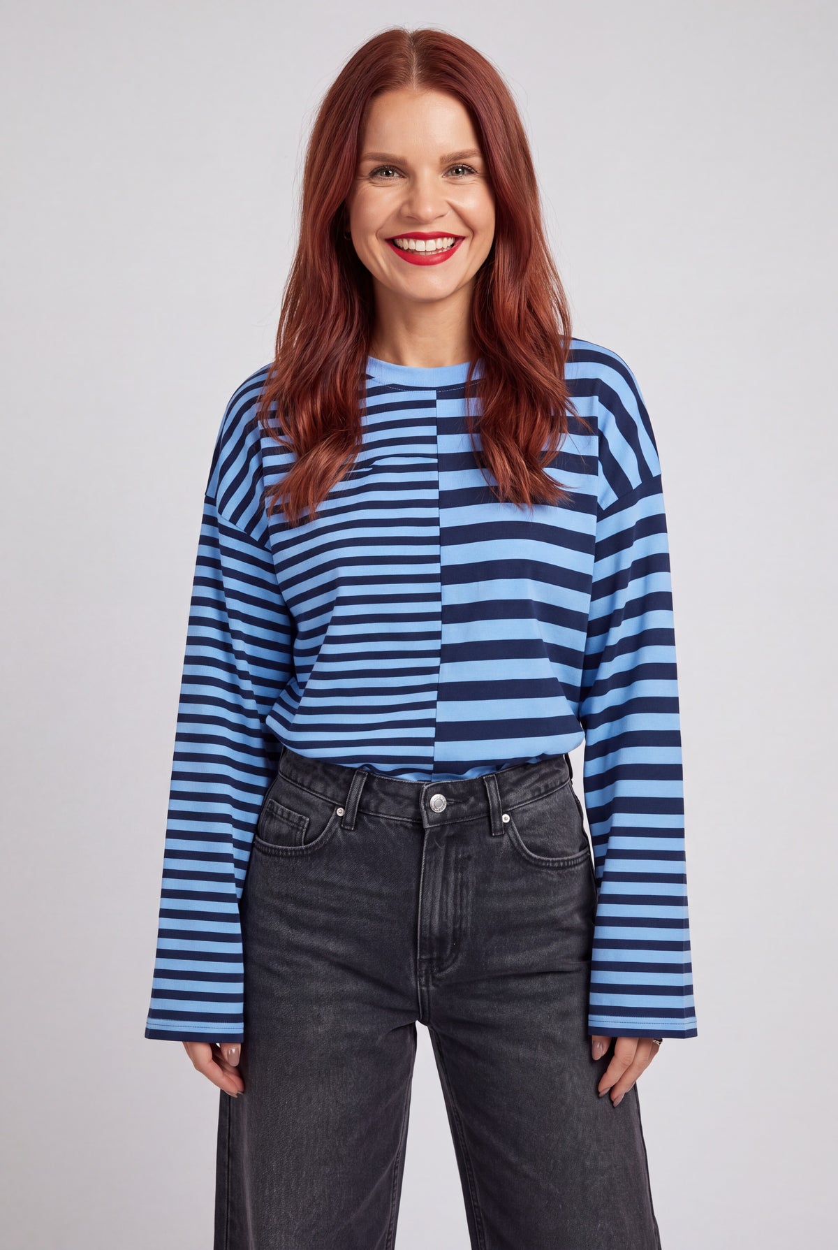 FRANKIE LS STRIPED SHIRT - BLUE/NAVY