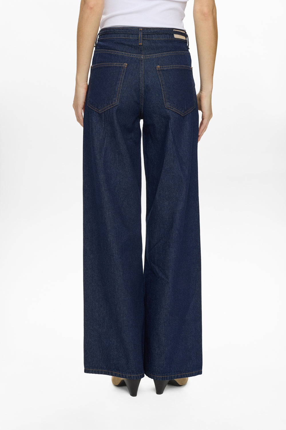 NÜMPH | BROOKLYN HR WIDE JEANS - Dark Blue Denim