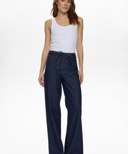 NÜMPH | BROOKLYN HR WIDE JEANS - Dark Blue Denim