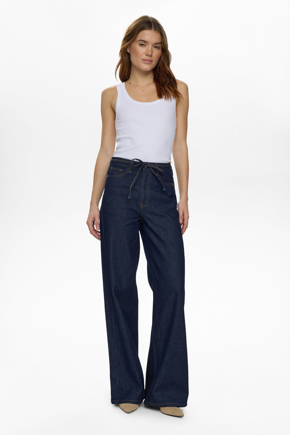 NÜMPH | BROOKLYN HR WIDE JEANS - Dark Blue Denim