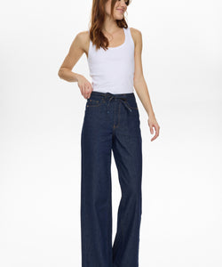 NÜMPH | BROOKLYN HR WIDE JEANS - Dark Blue Denim