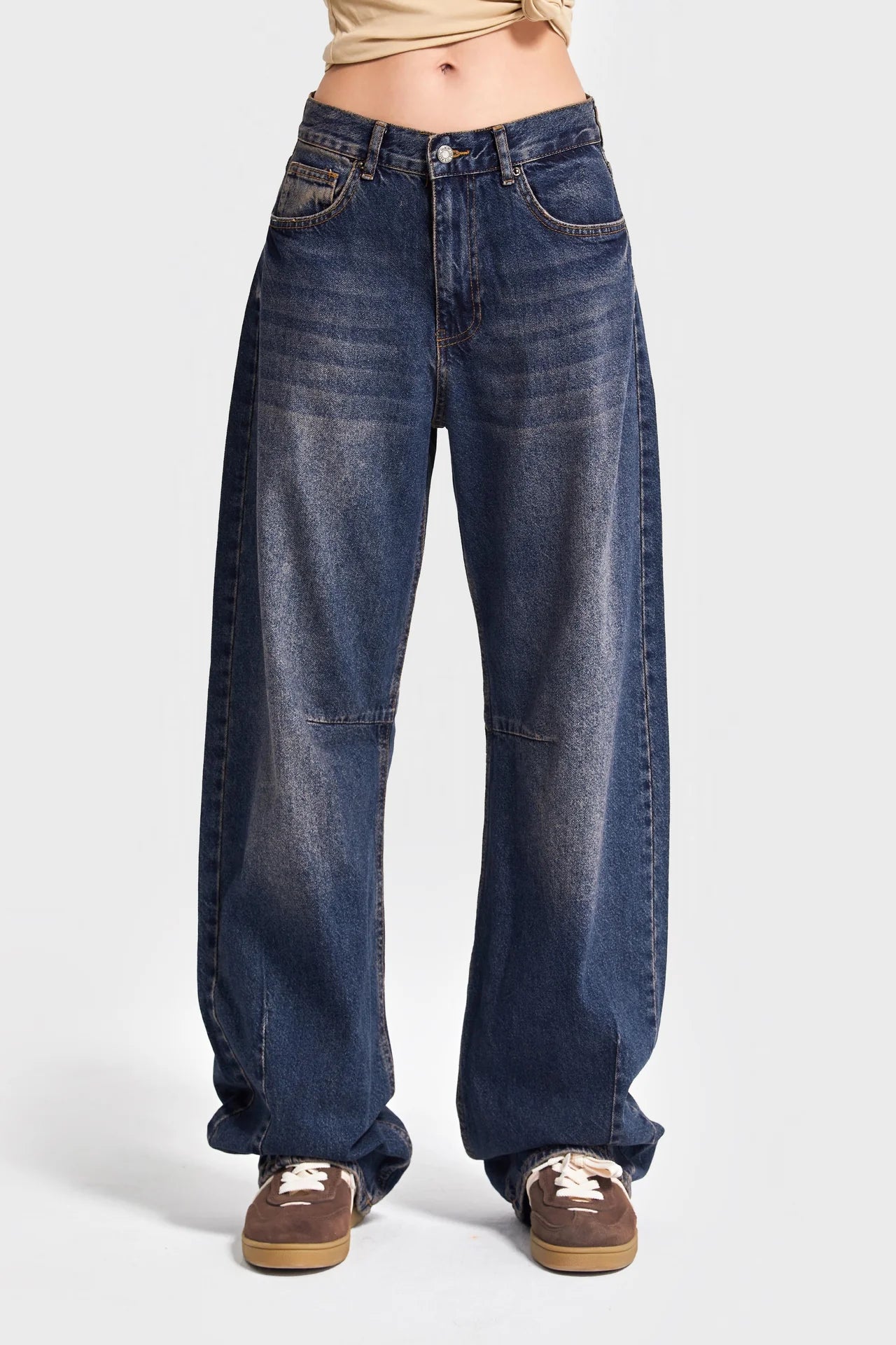 LUNA BARREL BAGGY MID RISE JEANS - ECLIPSE
