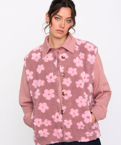 BLOOMED TEDDY BODYWARMER - PINK
