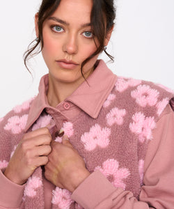 BLOOMED TEDDY BODYWARMER - PINK