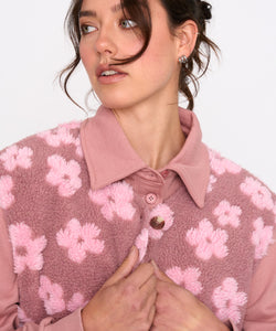 BLOOMED TEDDY BODYWARMER - PINK