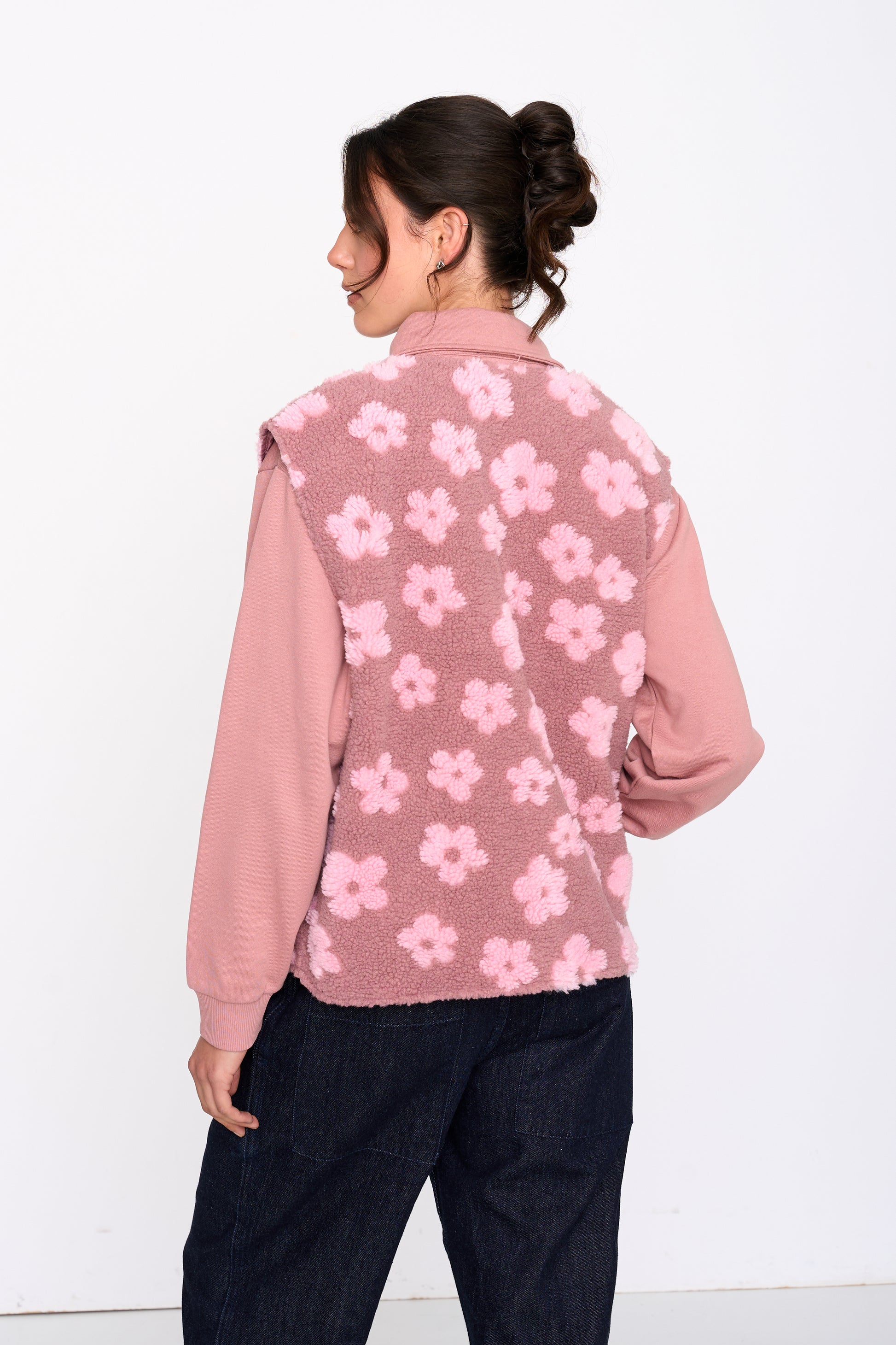 BLOOMED TEDDY BODYWARMER - PINK