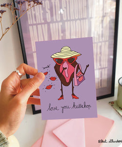 KUT. Illustraties | A6 KAART - LOVE YOU KUTTEKOP