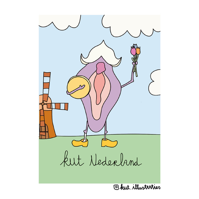 KUT. Illustraties | A6 KAART - KUT NEDERLAND