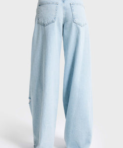 EMBROIDERY PALAZZO JEANS - WILDFLOWER BLUE