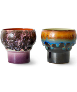 HKliving | 70S CERAMICS: LUNGO MUGS - MERGE AURORA