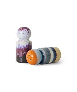 HKliving | 70S CERAMICS: PEPPER & SALT JAR - STARGAZE