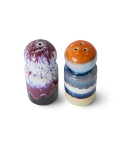 HKliving | 70S CERAMICS: PEPPER & SALT JAR - STARGAZE