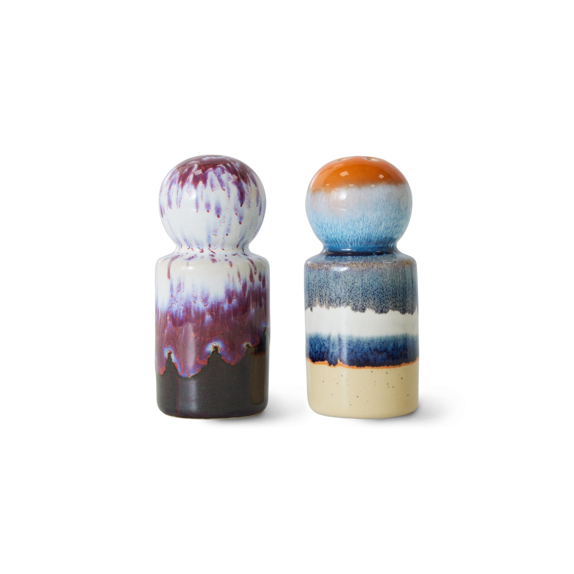 HKliving | 70S CERAMICS: PEPPER & SALT JAR - STARGAZE