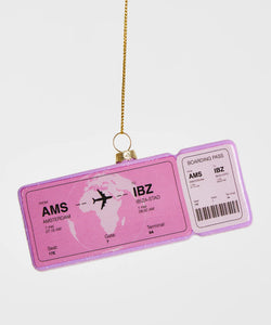 YUP IN DE BOOM | KERSTORNAMENT - BOARDINGPASS ROZE