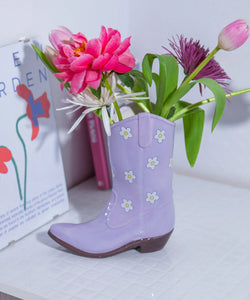 DOIY | RODEO COWBOY BOOT VASE - LILAC