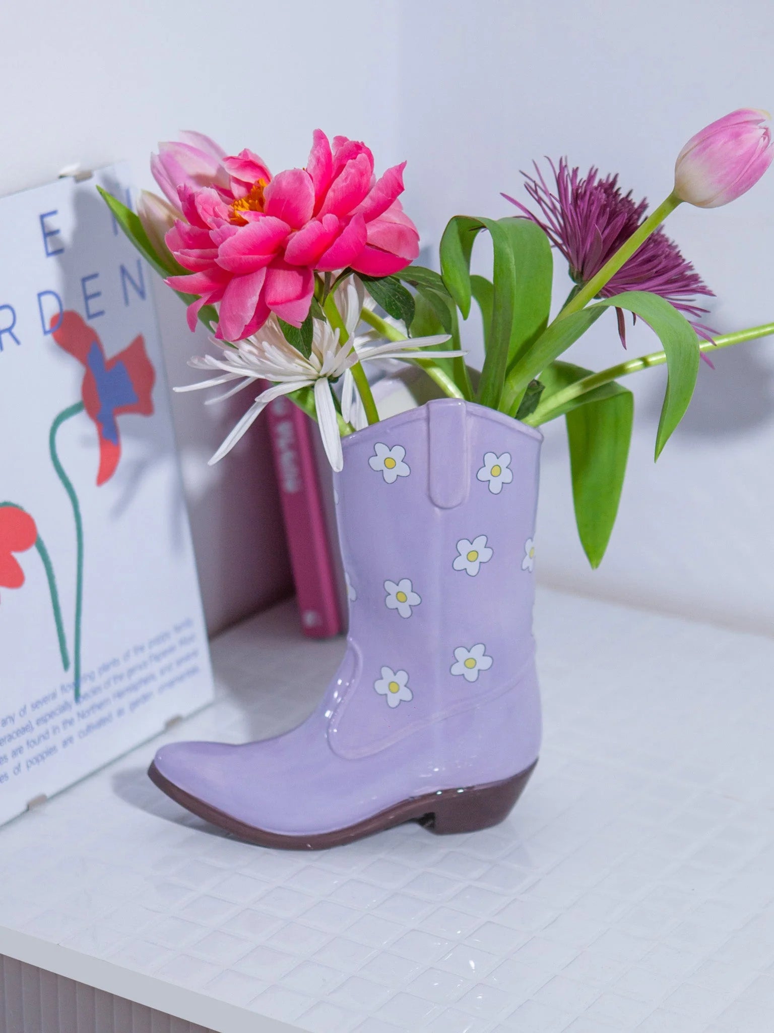 DOIY | RODEO COWBOY BOOT VASE - LILAC