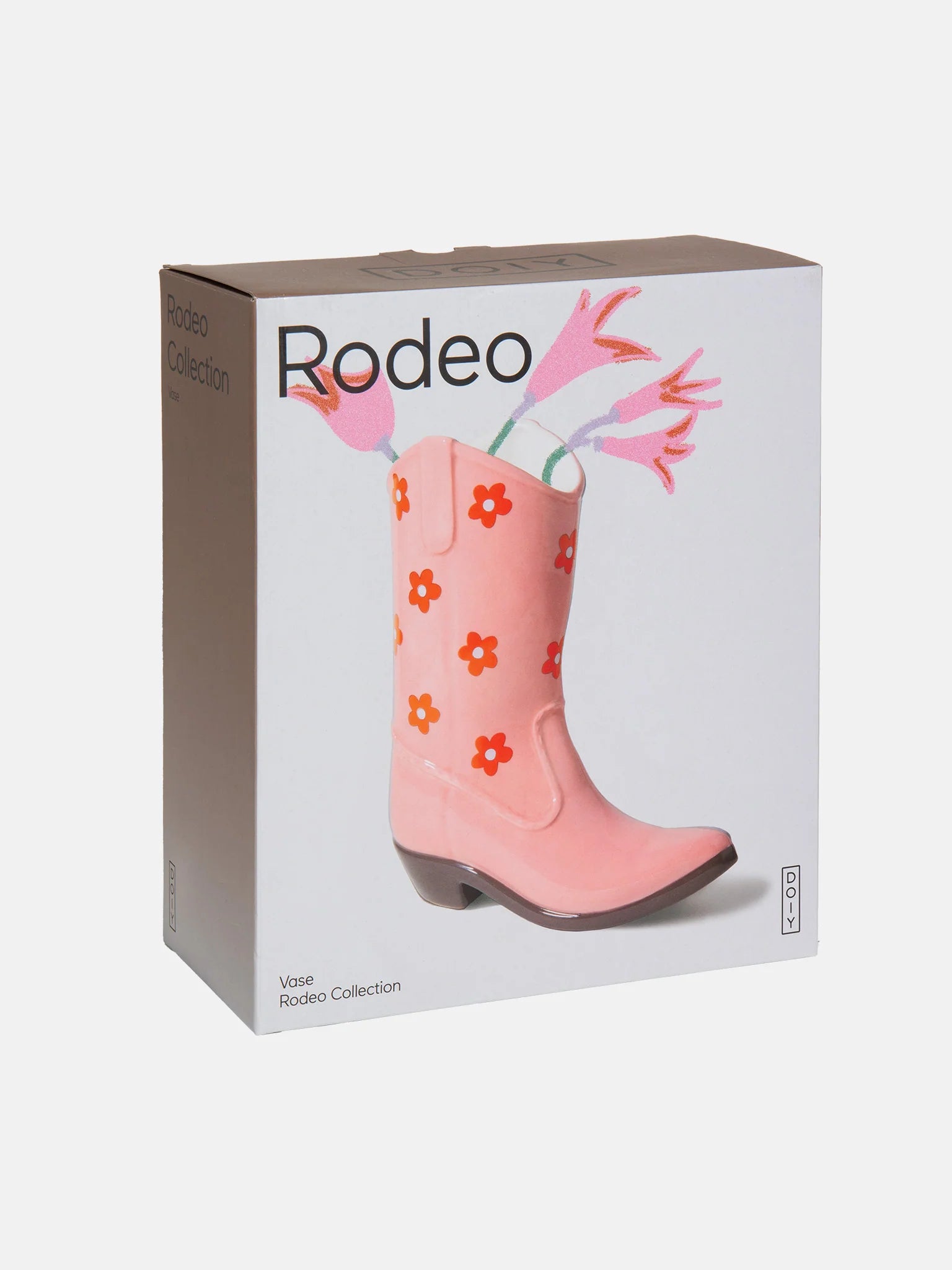 DOIY | RODEO COWBOY BOOT VASE - PINK