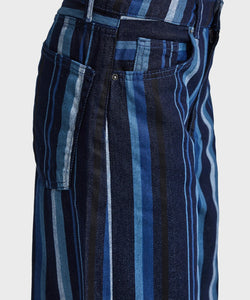 STRIPED BAGGY JEANS - DARK BLUE
