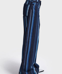 STRIPED BAGGY JEANS - DARK BLUE