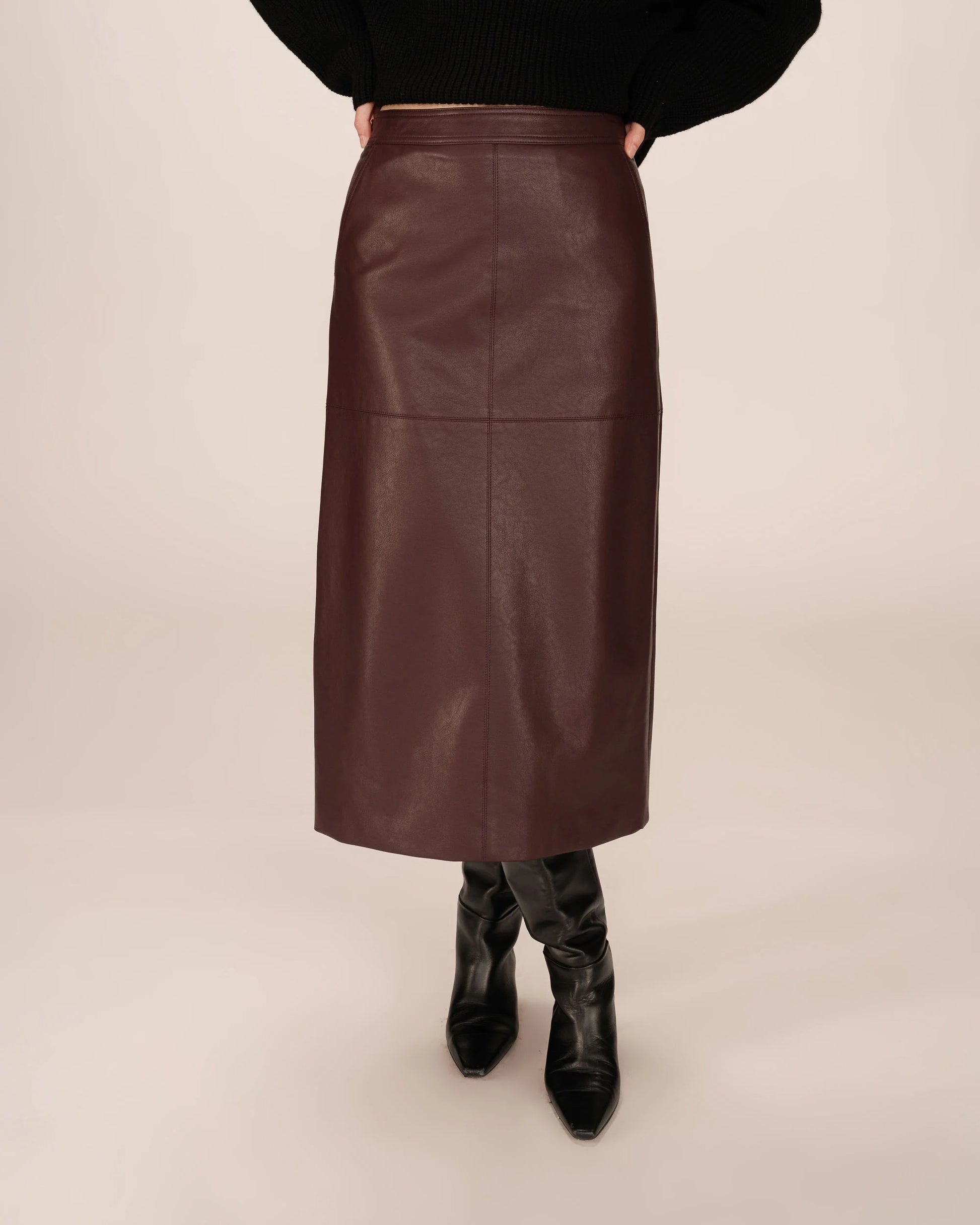 GRACE & MILA | SIRENE MIDI SKIRT - BORDEAUX