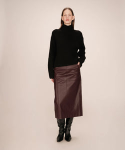GRACE & MILA | SIRENE MIDI SKIRT - BORDEAUX