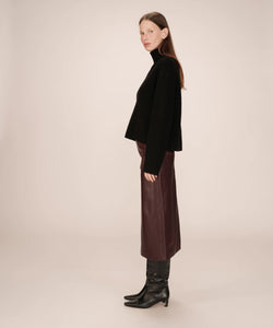 GRACE & MILA | SIRENE MIDI SKIRT - BORDEAUX