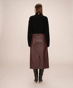 GRACE & MILA | SIRENE MIDI SKIRT - BORDEAUX