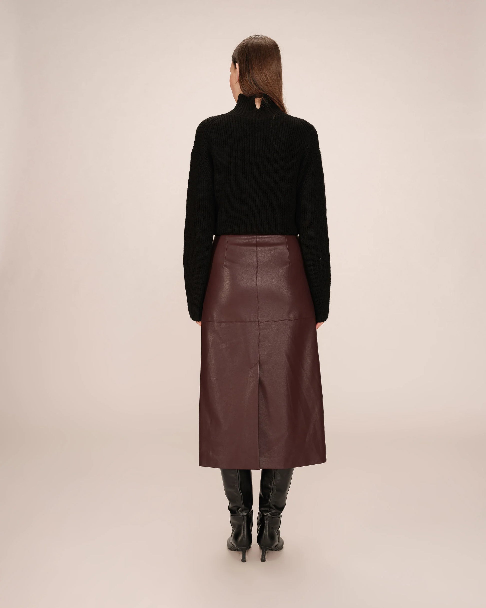 GRACE & MILA | SIRENE MIDI SKIRT - BORDEAUX