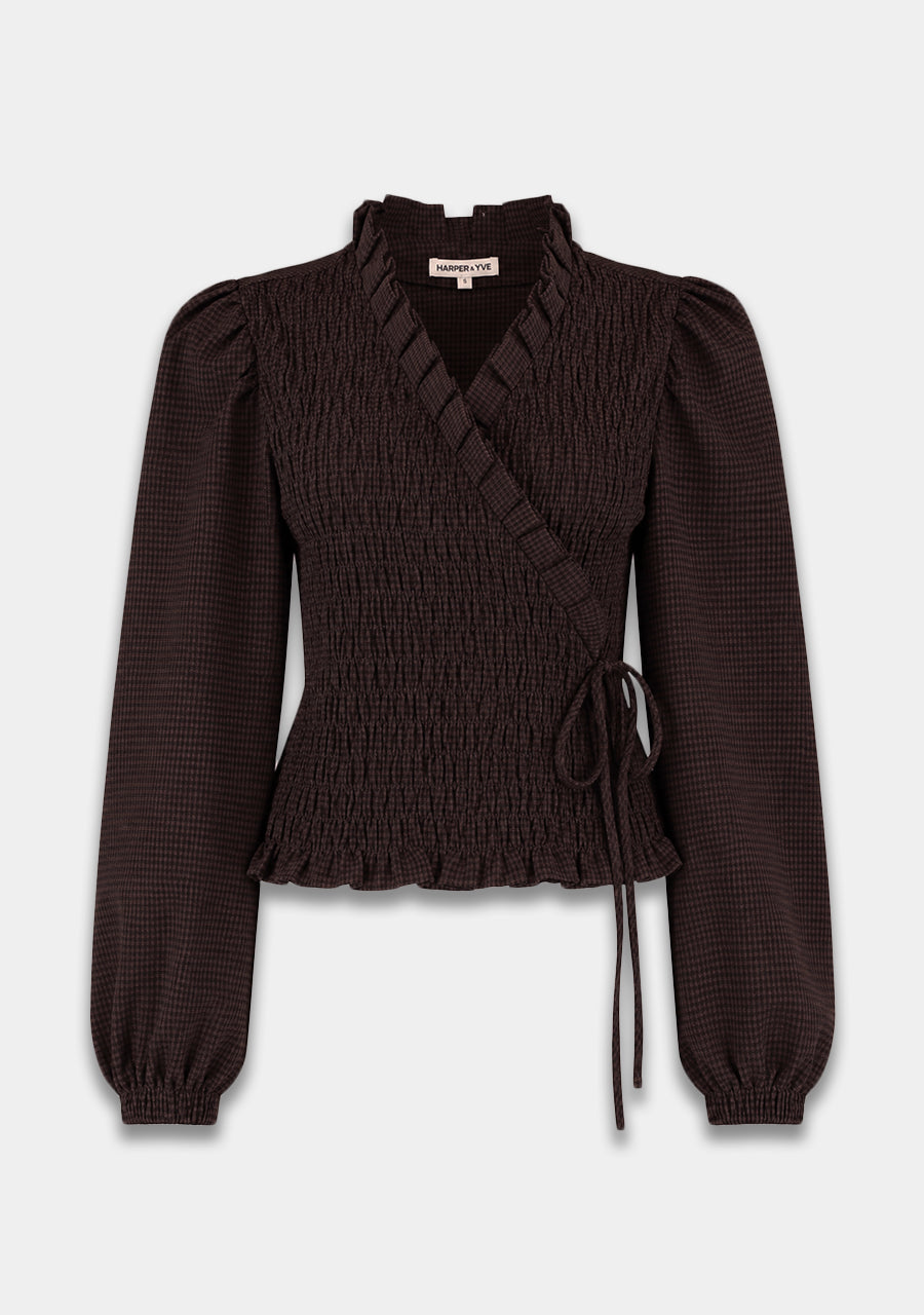 HARPER & YVE | DEBBY LS SHIRT - HOT FUDGE