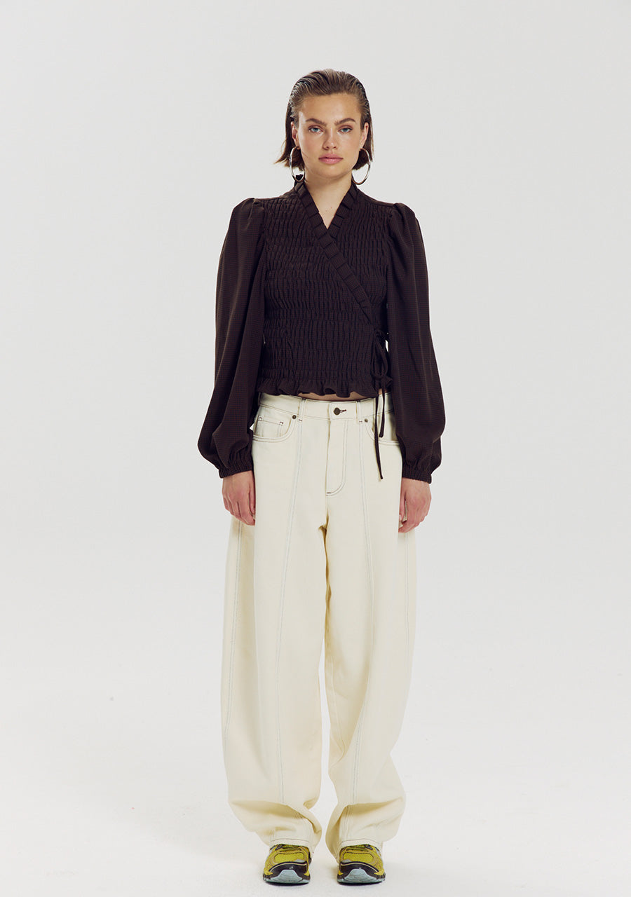 HARPER & YVE | DEBBY LS SHIRT - HOT FUDGE