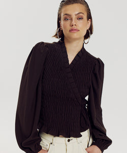 HARPER & YVE | DEBBY LS SHIRT - HOT FUDGE