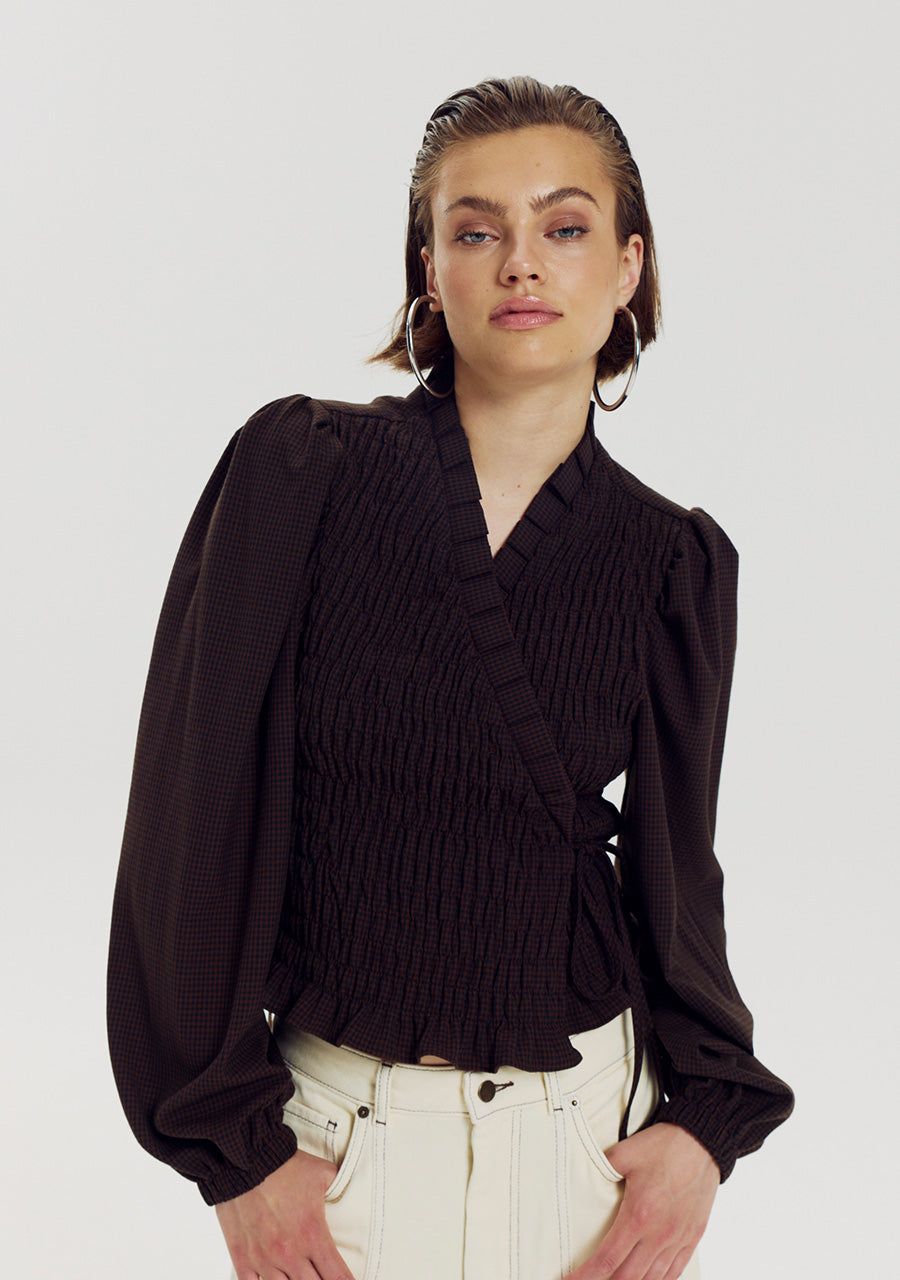 HARPER & YVE | DEBBY LS SHIRT - HOT FUDGE