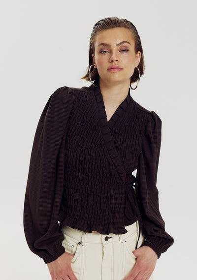 HARPER & YVE | DEBBY LS SHIRT - HOT FUDGE