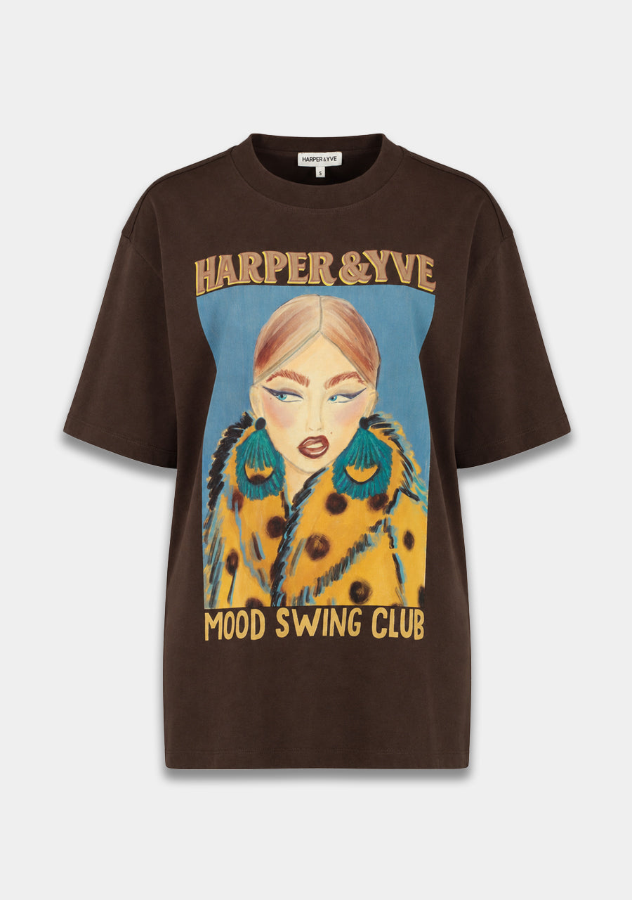 HARPER & YVE | MOODY SS T-SHIRT - HOT FUDGE