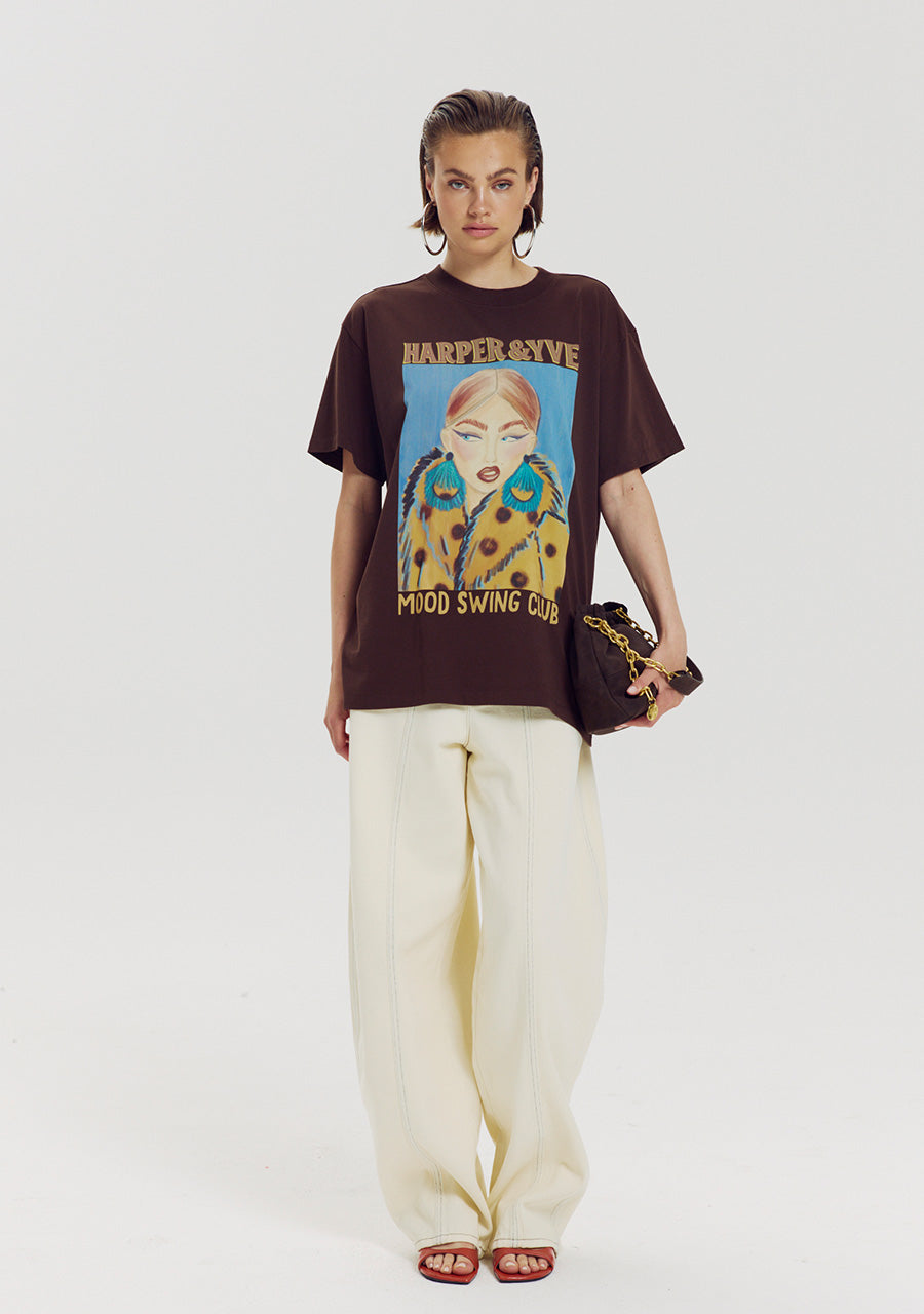 HARPER & YVE | MOODY SS T-SHIRT - HOT FUDGE