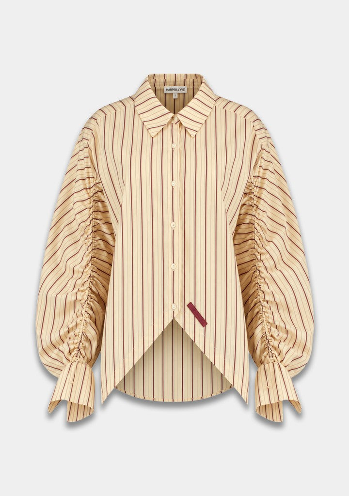 HARPER & YVE | TED LS TOP - CREME STRIPE
