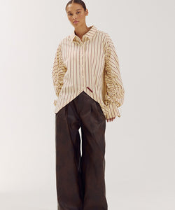 HARPER & YVE | TED LS TOP - CREME STRIPE
