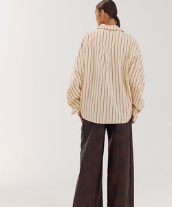 HARPER & YVE | TED LS TOP - CREME STRIPE