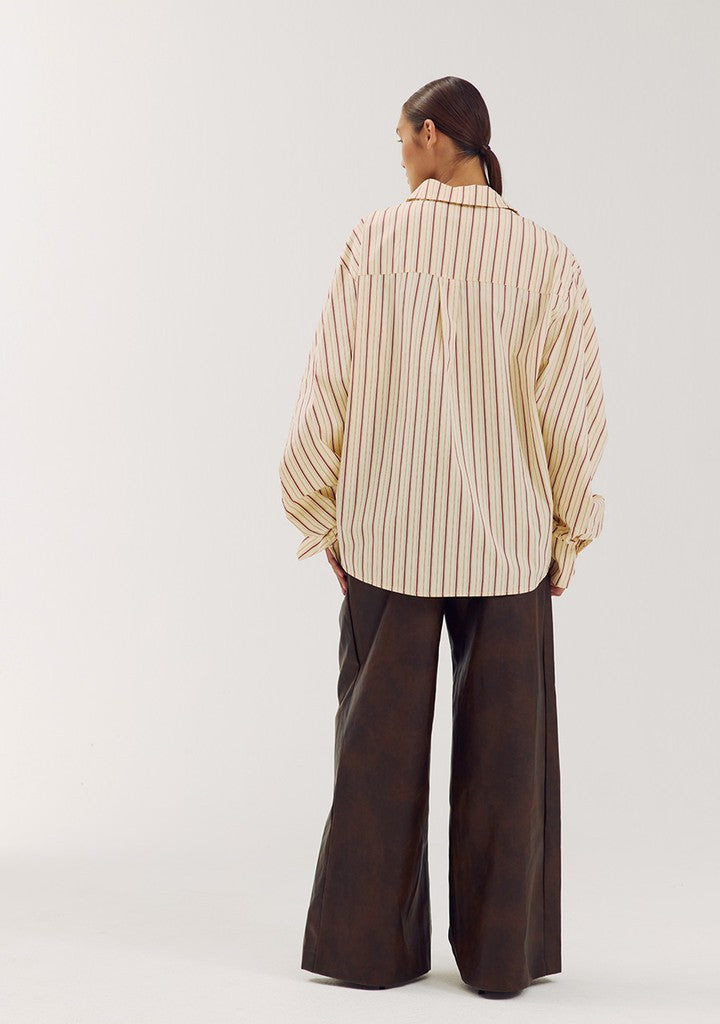 HARPER & YVE | TED LS TOP - CREME STRIPE